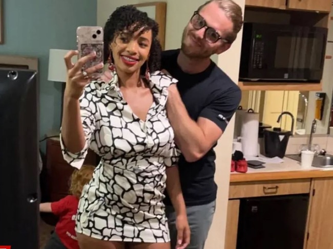 Rylaarsdam poses with her husband, Brandon, who reportedly operates the OnlyFans account with his wife. Picture: Instagram/michaelaandbrandon