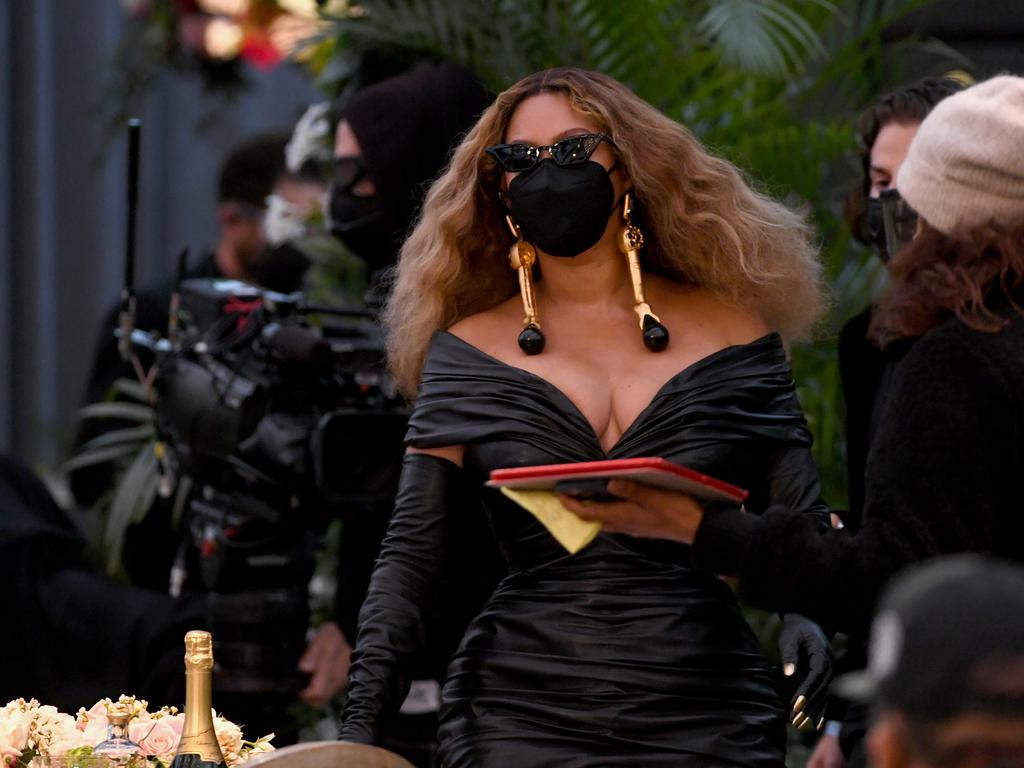 Stars including Beyonce wore masks while in the audience. Picture: Getty Images