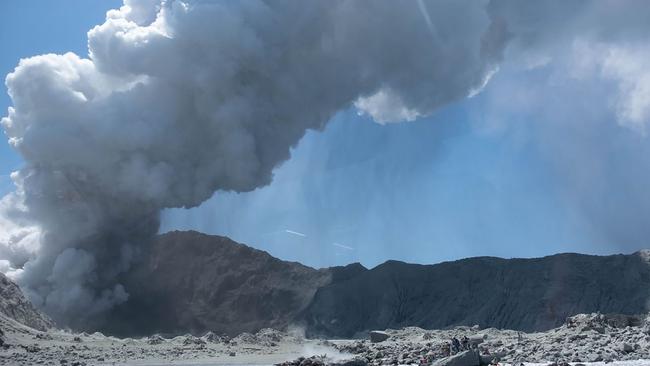 The White Island volcano erupts. Picture: Michael Schade.