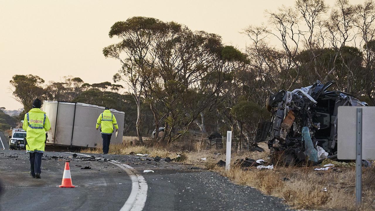 One dead in horror head-on as truck, two cars collide