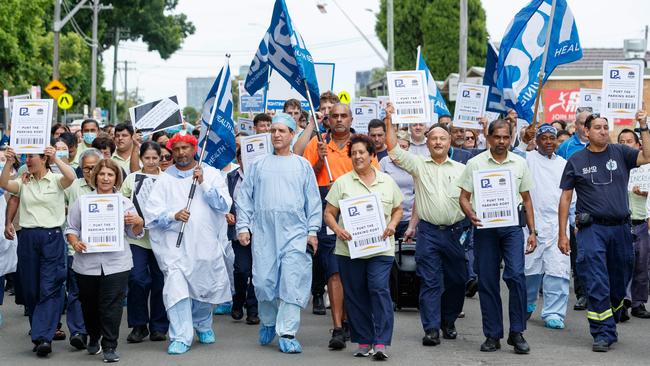 Concord Hospital workers went on strike in 2024. Picture: Max Mason-Hubers