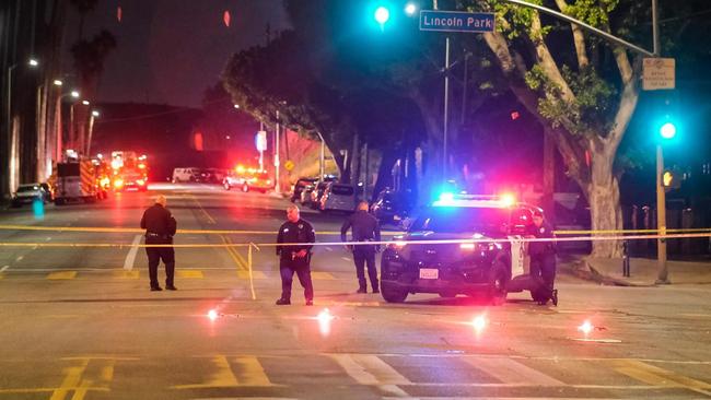 The dangerous streets of Los Angeles caught up with Australian journalists.