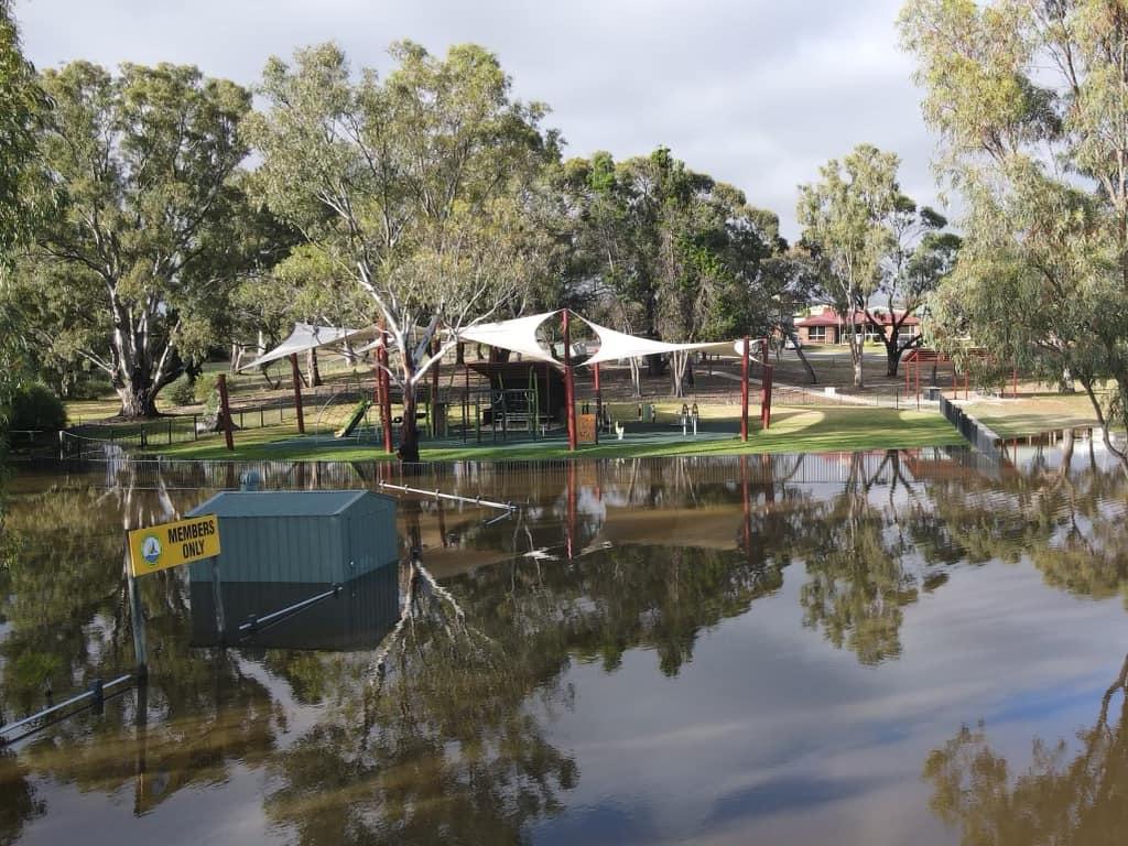 Woodlane Reserve SA, downstream from Mannum on Christmas Eve. Picture: Facebook/Kym Walton