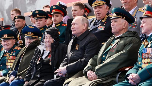 Putin watches a military parade on Victory Day.