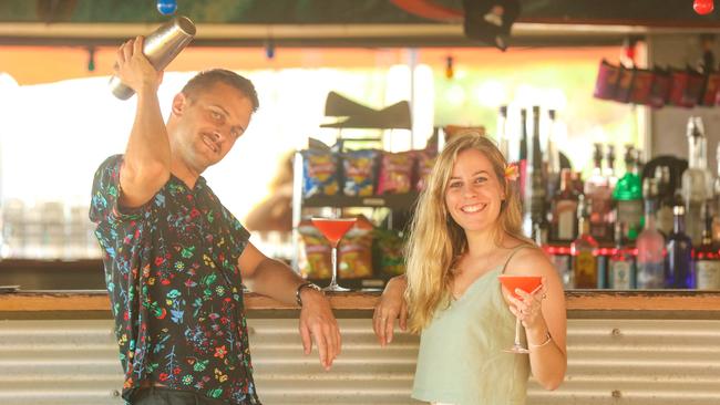 Dom’s Bar owner Dom Wundke and Natalia Munoz will be at the Darwin Cocktail Festival. Picture: Glenn Campbell