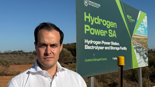 SA Opposition Leader Vincent Tarzia at the empty SA Hydrogen plant site in Whyalla this morning. Picture: Supplied