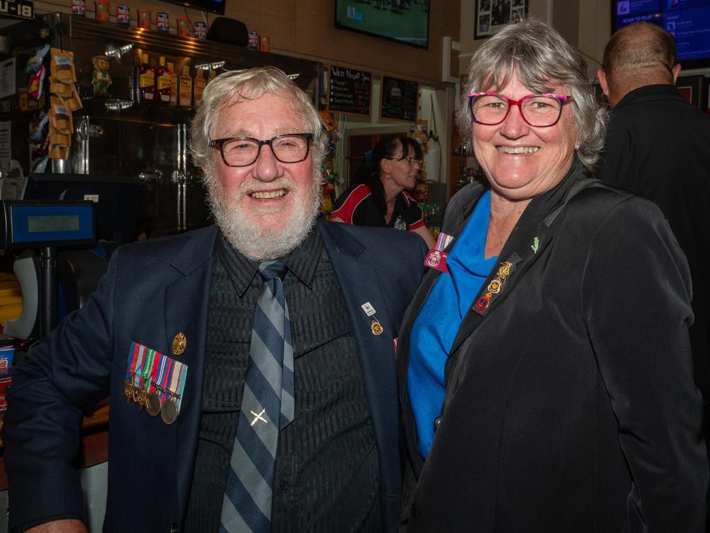 Doug and Gail Clark 5am ANZAC Day Walkerston Friday 25 April 2025 Picture:Michaela Harlow