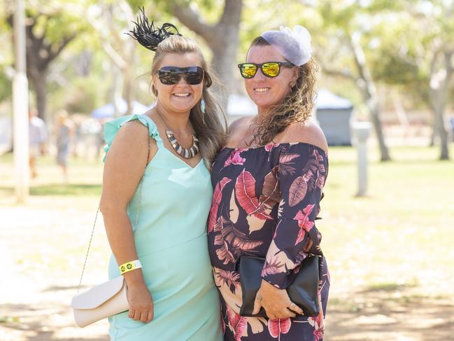 Carly Howard and Jae Vale at the Katherine Races 2022. Picture: Floss Adams.