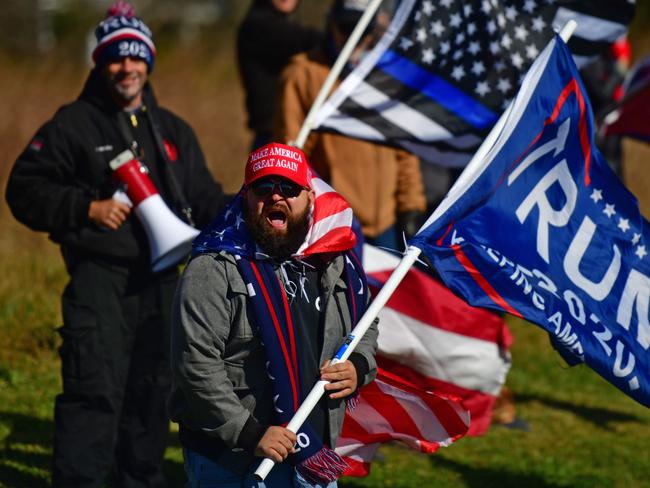 Trump supporters in Bethlehem, Pennsylvania. America’s midwest has been at the heart of both campaigns. Picture: AFP