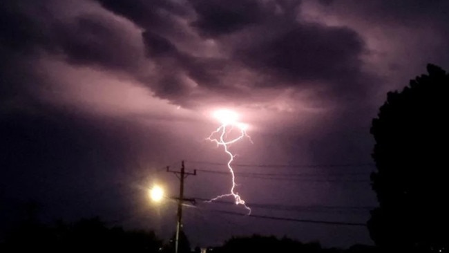 Lightning bolts left thousands without power. Picture: Reddit