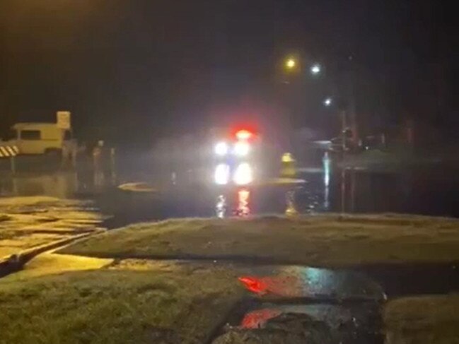 The Caltex Refinery pump failed early in the morning causing fuel and diesel to overflow onto roads. road closures in and around Kurnell Township - situated around Eloura Road at Greenhills (roundabout). Oil and diesel are mixed in with floodwaters over roads., Picture: 2GB