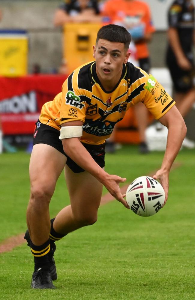 Jai Bowden in action for the Sunshine Coast Falcons 2023 Mal Meninga Cup side. Picture: kyliesfootyphotos/Kylie McLellan