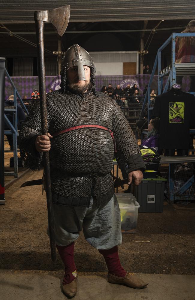 Joel Toombs in historically accurate 9th century Viking attire. Picture: Kevin Farmer