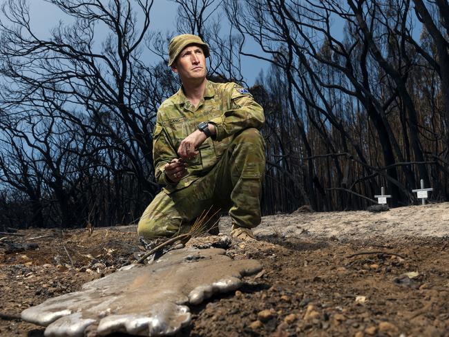 Lieutenant Kynan Lang, from the 10th/27th Battalion, on Kangaroo Island. Picture: ADF/Tristan Kennedy