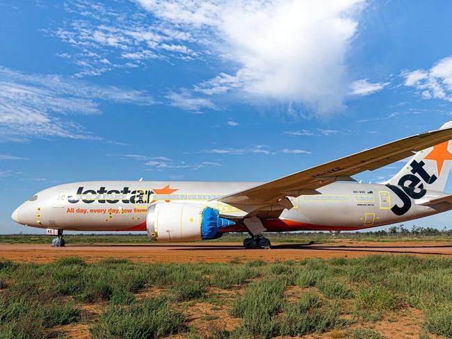 Several Jetstar Boeing 787 Dreamliners will take to the sky in June after being stored in Alice Springs. Picture: triplecccharlie