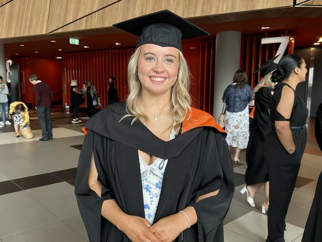 Britney Mittag graduates with a Bachelor of Nursing from the Australian Catholic University. Picture: Brittany Busch