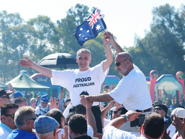 Jamal Rifi of Muslims 4 Australia at a barbecue he organised in Sydney last weekend. Picture: Britta Campion