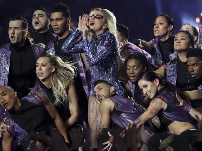 Lady Gaga and co. Picture: AP Photo/Patrick Semansky