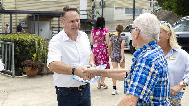 Brisbane Lord-Mayor Adrian Schrinner during voting at Holland Park State School. Picture: Richard Walker