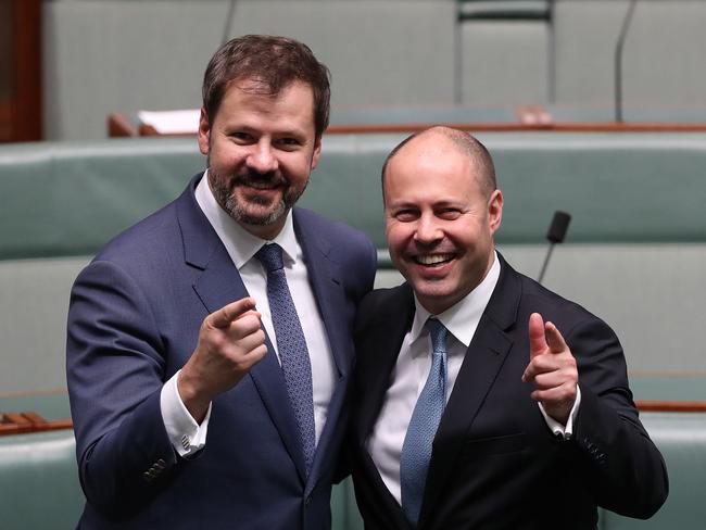 Labor MP Ed Husic and Liberal MP Josh Frydenberg. Picture Kym Smith