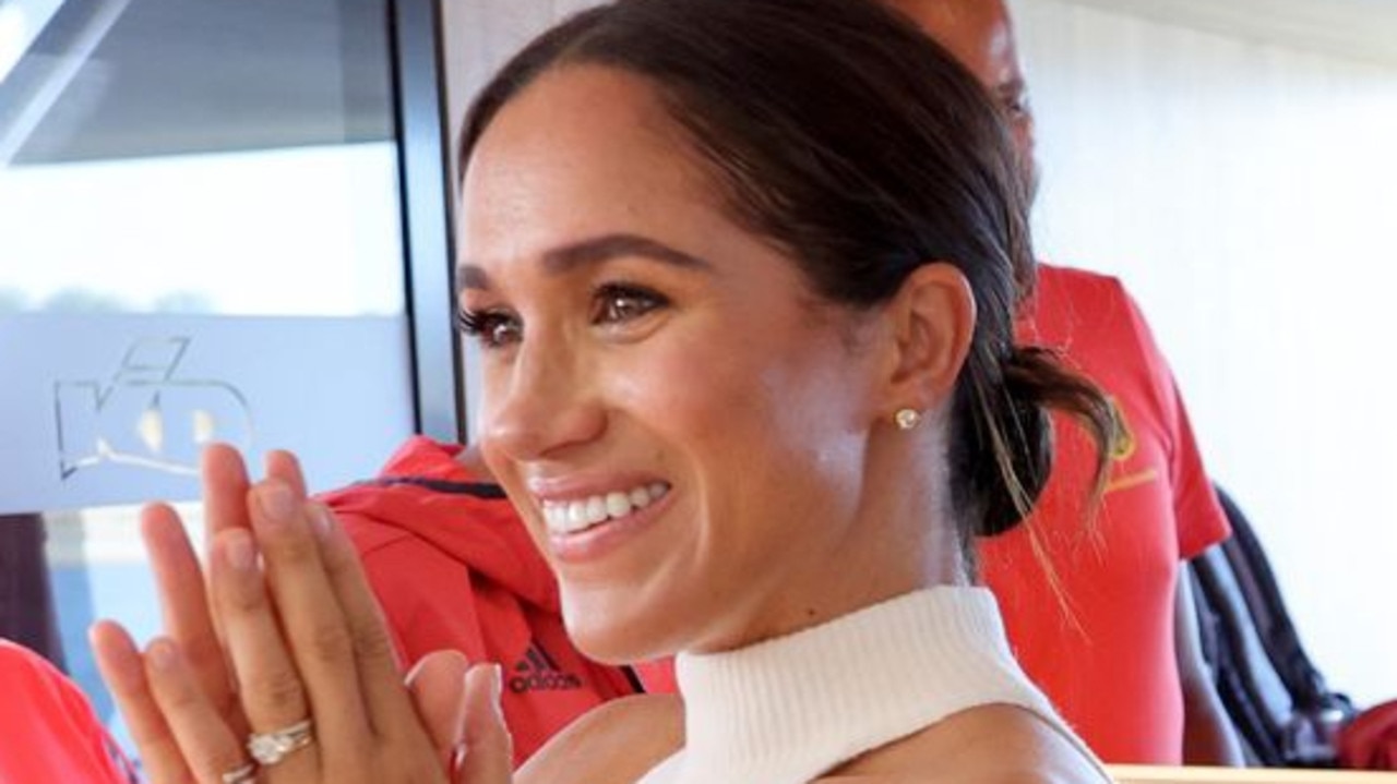 Meghan Markle in her gold Cartier watch. Photo: Chris Jackson/Getty