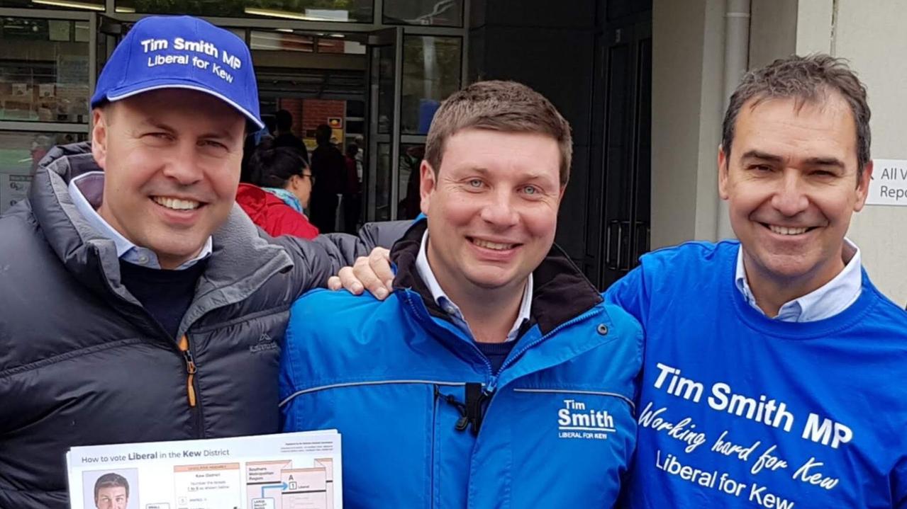 Josh Frydenberg, Tim Smith and SA Premier Steven Marshall.