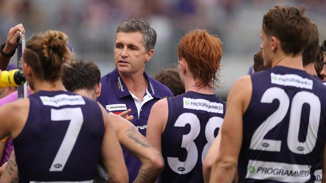 Justin Longmuir praised his side’s gutsy performance on the road. Picture: Will Russell/AFL Photos via Getty Images