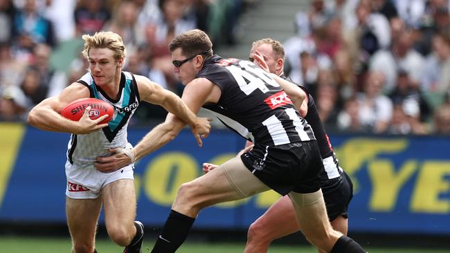 Jason Horne-Francis was booed by Pies fans.