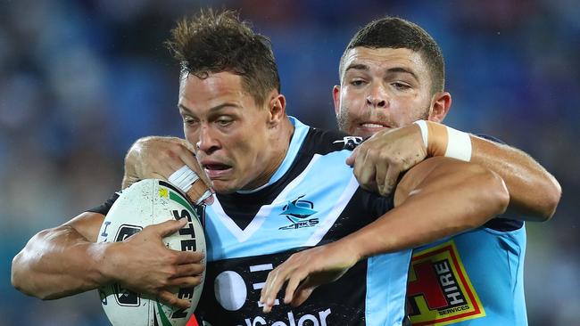 Sorensen is related to Cronulla legends Kurt and Dane Sorensen. Photo by Chris Hyde/Getty Images.