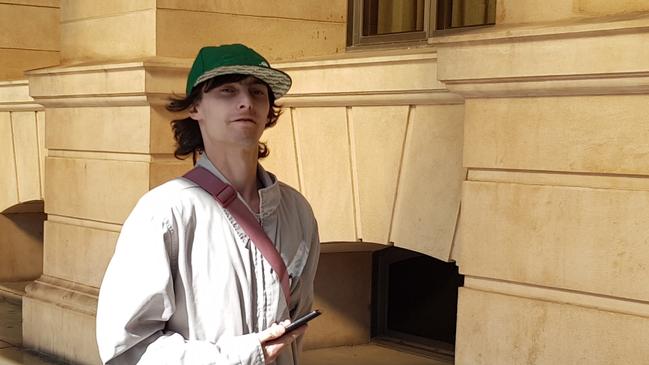 Ned Kelly Voakes outside the District Court, after he received a suspended sentence for a drug-manufacturing operation that blew up a Camden Park unit. Picture: Sean Fewster