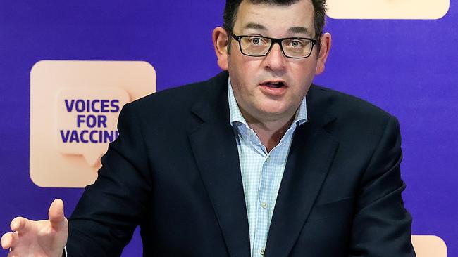 Victorian Premier Dan Andrews has unveiled his state’s road map out of Covid restrictions. Picture : NCA NewsWire/Ian Currie