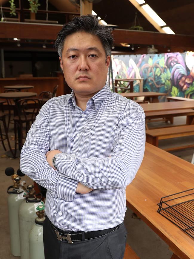 Steve Seung locked the doors to the Caxton St restaurant Enzo and Sons, Petrie Terrace and is now looking for a new leasee. Picture: Liam Kidston.