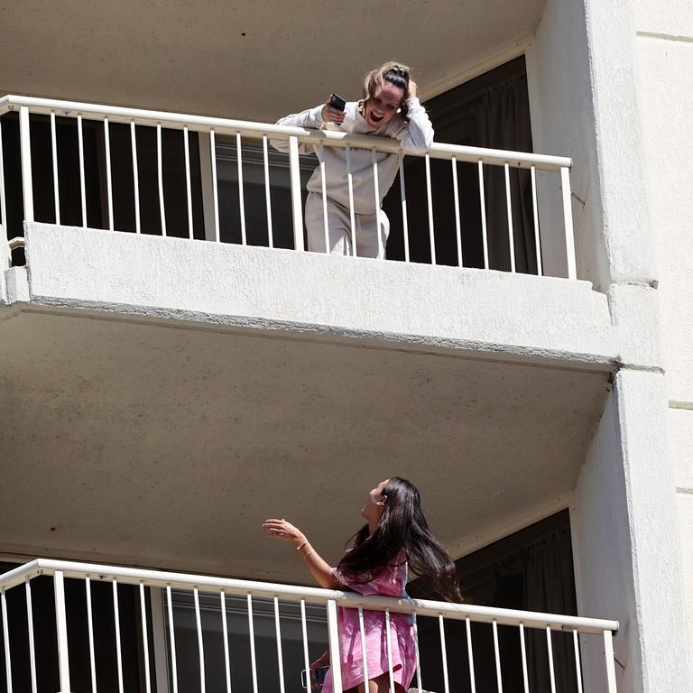 Families have to remain on their own floors of the hotel during quarantine. Picture: Nigel Hallett