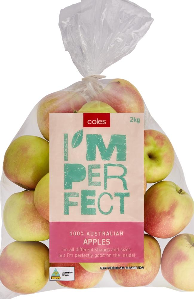 The new I'm Perfect range of unattractive fruit now available at Coles in SA and Victoria. Picture: Supplied