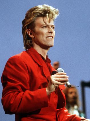 Rock music legend . David Bowie performing on stage in Germany in 1987. Picture: AFP