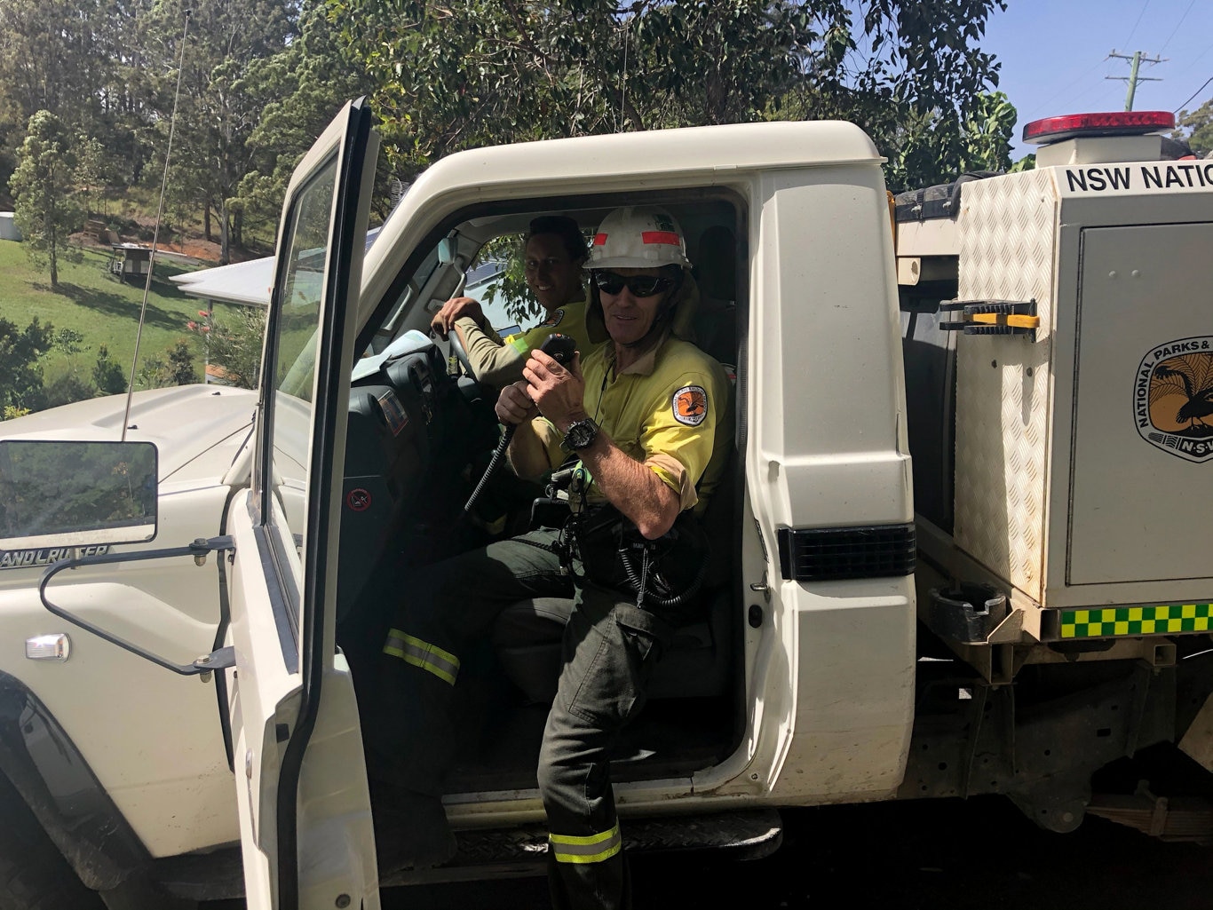 Crews from NSW National Parks are helping fight the fire near Duranbah.