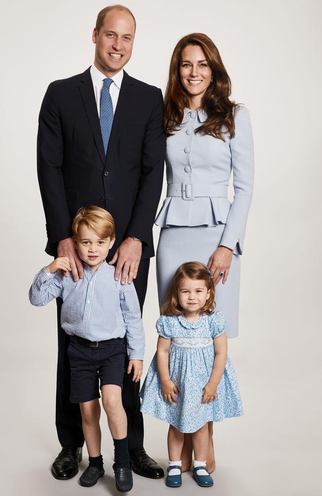The Cambridges in their 2017 Christmas Card. Picture: Chris Jackson/Getty Images