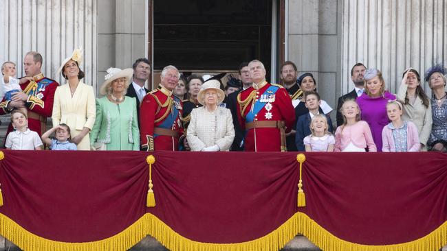 Only working members of the royal family will be permitted to gather on the Buckingham Palace balcony for this year’s Trooping the Colour. Picture: Xinhua/Ray Tang via Getty Images