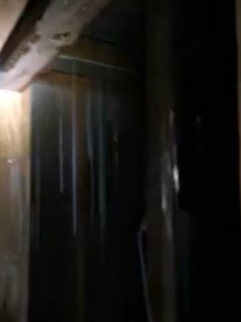 Rain falls inside the property. Picture: A Current Affair