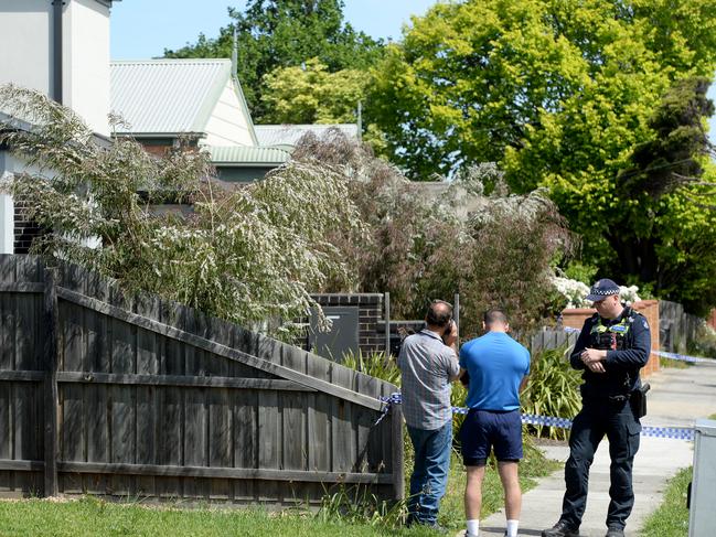 Police at the scene. Picture: Andrew Henshaw