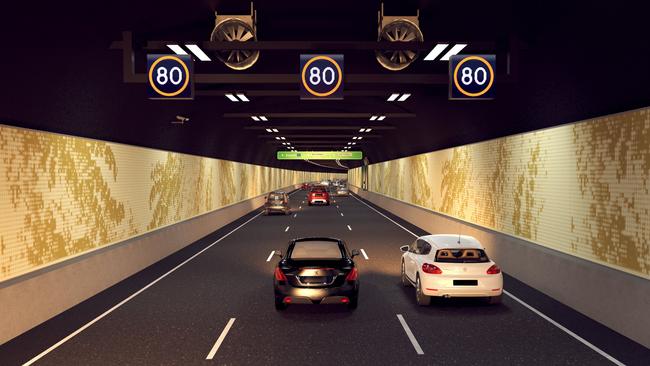 Artists impression of a South Road tunnel. It has been revealed bad designing could have caused “catastrophe” in the tunnel. Picture: Supplied