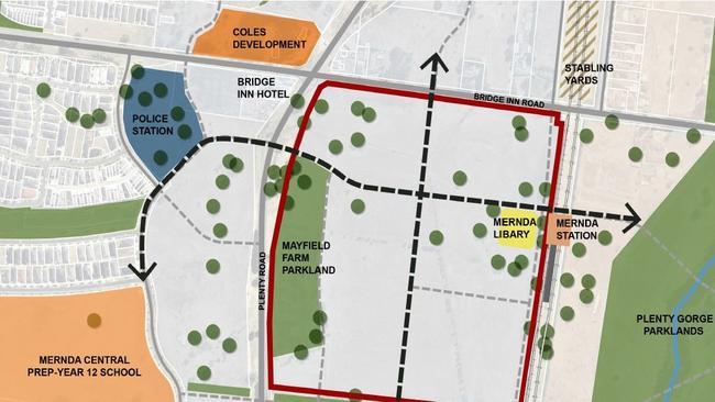 An image of Mernda Town Centre plan from the council website.