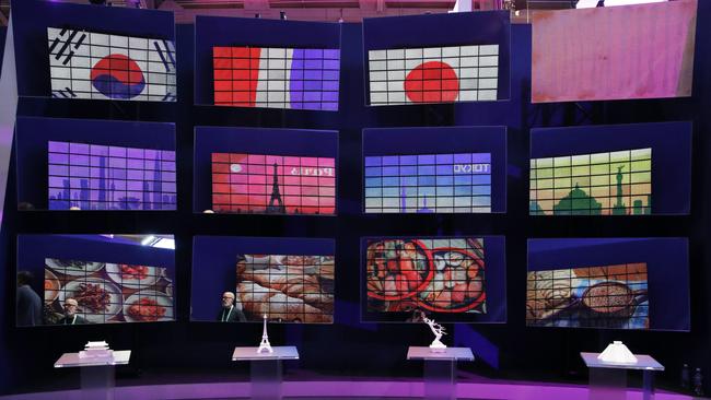 A set of mirrors show the parallel reality experience at the Delta Airlines booth during the CES tech show. Picture: AP