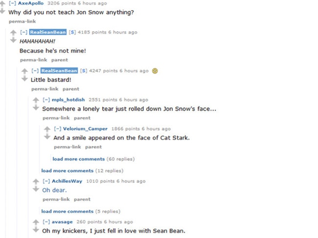 Sean Bean’s Reddit AMA.