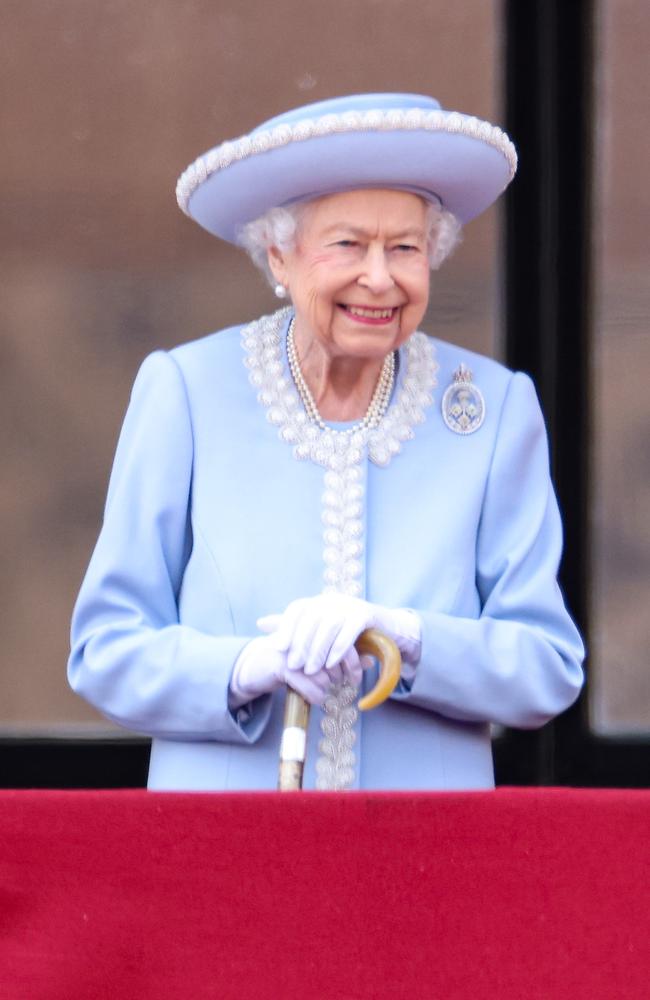 Queen Elizabeth II beamed as she stepped out to greet the crowd. Picture: Getty