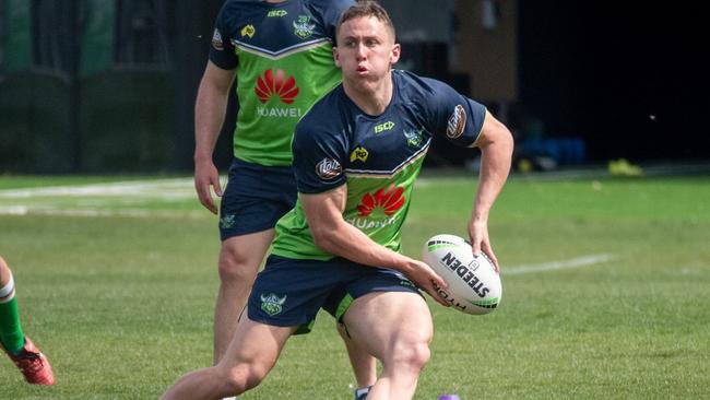 Adam Cook training with the Canberra Raiders