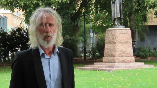 Independent MP Craig Garland speaks to the media on parliament Lawns in Hobart on Thursday, March 6, 2025.