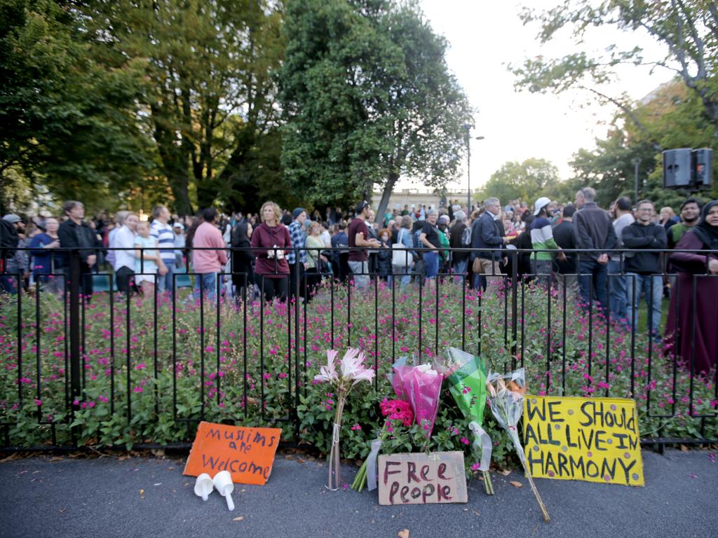 Hobart's vigil for Christchurch at Franklin Square. Picture: PATRICK GEE