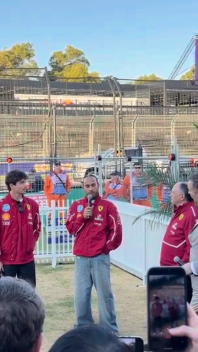 Lewis Hamiltons speaks at Casa Ferrari F1