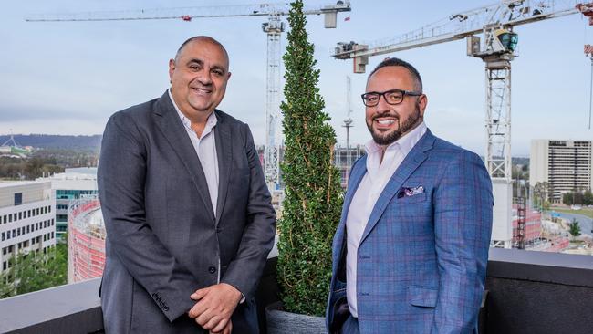 The CEO of national real estate network The Agency, Matt Lahood, left, has announced plans to push into the Canberra market with Peter Micalos at the helm.